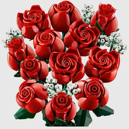 Compatible With Rose Bouquet Decoration Assembling Small Particles Building Blocks Toy